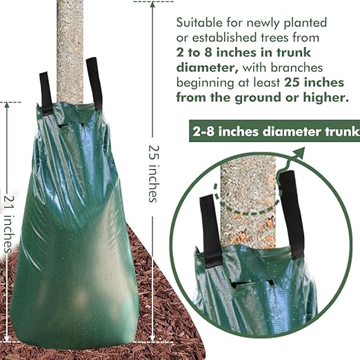 Remiawy Tree Watering Bag, 20 Gallon Slow Release Watering Bag for Trees, Tree Irrigation Bag Made of Durable PVC Material with Zipper (3 Pack 5-8 Hours Releasing Time)