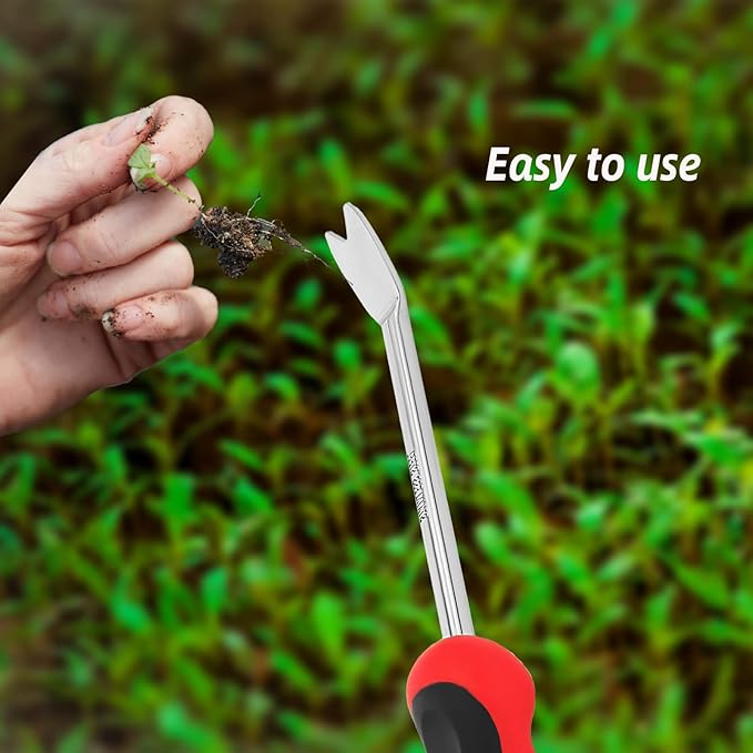 Weed Pulling Tool Weeding Tool with Ergonomic Handle, Stainless Steel Weed Tool Garden Hand Weeder Tools for Lawn Farmland Gardening Gift