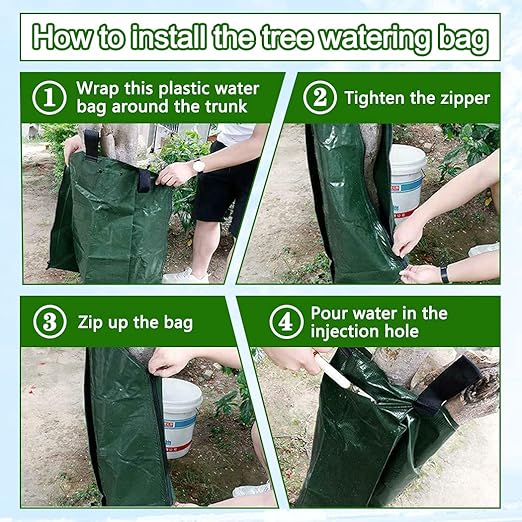 12 Pack 20 Gallon Tree Watering Bags, Reusable, Heavy Duty and Slow Release Gator Bags for Trees, Premium PVC Plant Drip Irrigation Bags,5-8 Hours Releasing Time