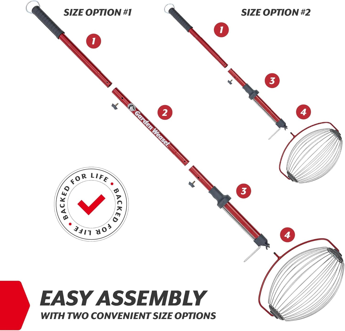 GARDEN WEASEL Large Nut Gatherer Roller – Nut Collector Tool for Walnuts, Sweet Gum Balls, Tennis Balls and More – Yard Picker Upper with Durable Cage and Ergonomic Handle - Newest Model