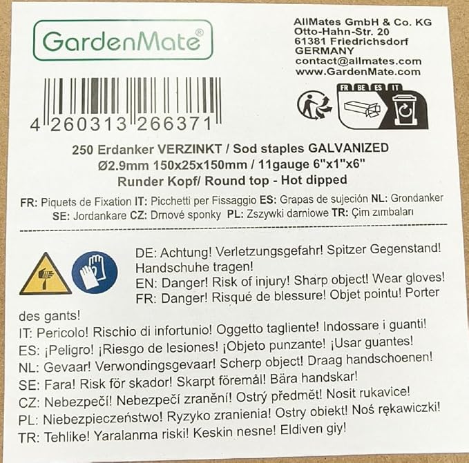 50-Pack Anti-Rust 6 Inch 11 Gauge Round-Top Heavy-Duty U-Shaped Garden Securing Stakes/Spikes/Pins/Pegs - Hot Dipped Galvanized Sod Staples for Anchoring Landscape Fabric