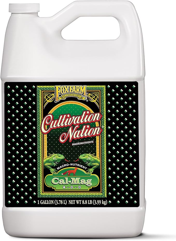 Fox Farm Cultivation Nation Cal-Mag Supplement - Formula with 3% Calcium & 1% Magnesium for Flowering & Fruiting, Ideal for Hydroponics, Soil, & All Growing Environment, NPK 4-0-0 (Gallon)