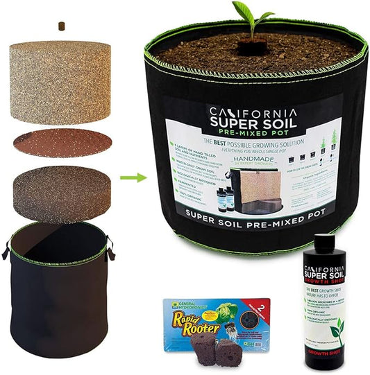 PreMixed Super Soil 3 Gallon Pot - Every Thing Included for The Perfect Grow (add only Seed and Water)