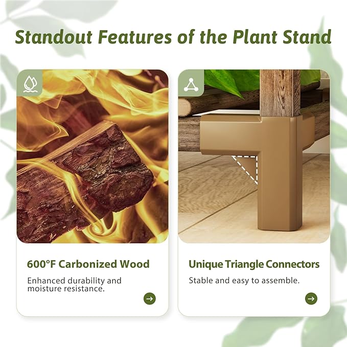 Plant Stand Indoor Tall Hanging Plant Shelf 16 Tiers Large Outdoor Plant Rack for Multiple Plants Wood Plant Holder for Living Room Garden Balcony