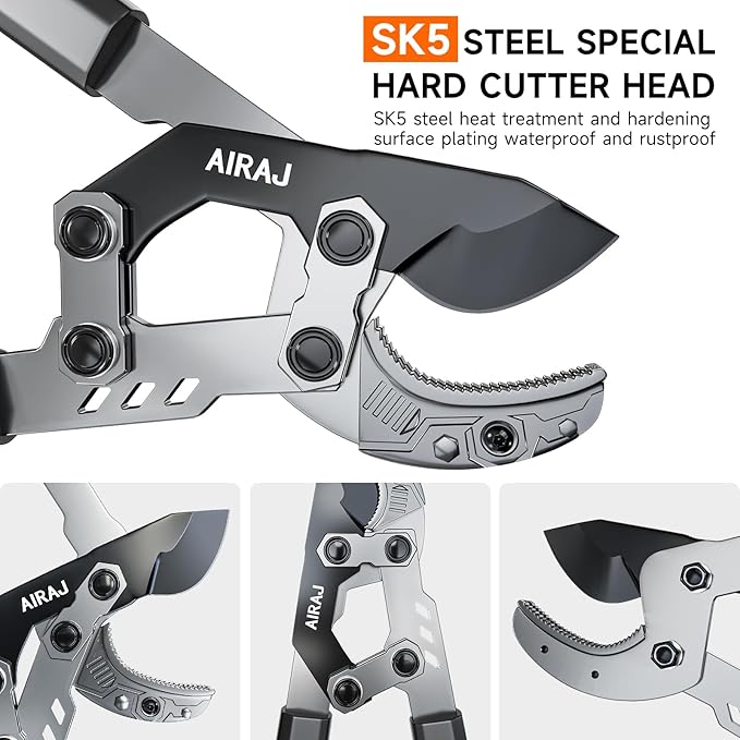 AIRAJ 27-37'' Extendable Anvil Loppers for Tree Trimming Heavy Duty with Compound Action | Branch Cutter with 2” Cutting Capacity | Chops Thick Branches Ease | Garden Lopper Pruning Shears Heavy Duty