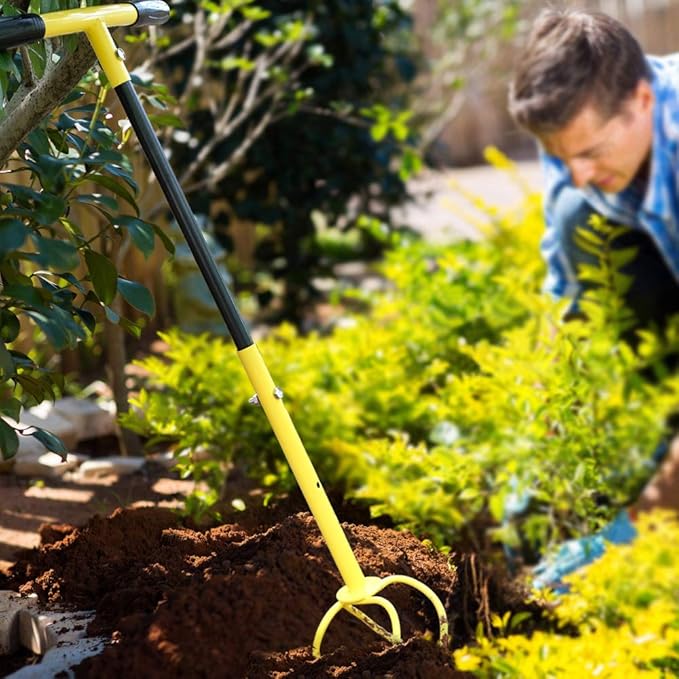 Manual Twist Tiller for Gardening, Garden Claw Hand Tiller, Steel Cultivator Tiller Lawn Aerator Soli Lossener for Gardening Bed and Plant Box