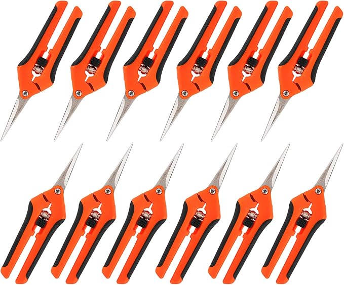 YaeCCC 12-Pack 6.5 Inch Gardening Hand Pruner Pruning Shear with Stainless Steel Blades
