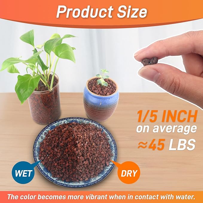 45Lb Horticultural Lava Rock-Lava Rocks for Plants,Succulent Soil Amendment,Decorative Cactus Soil Potting Mix,Volcanic Rock for Aquarium Fairy Gardening Top Dressing Plant Drainage