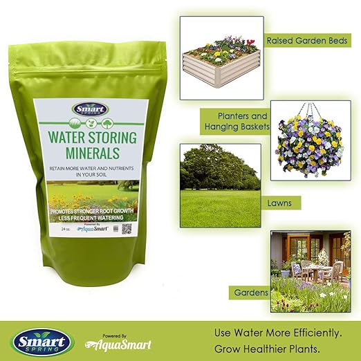 Water Storing Minerals - 4-Pound Water Absorbing Granules – Reduce Plant Waterings by 50% for Indoor Pots and Outdoor Gardens – Natural Non-Toxic Magic Sand Soil Additive for Planters & Lawns