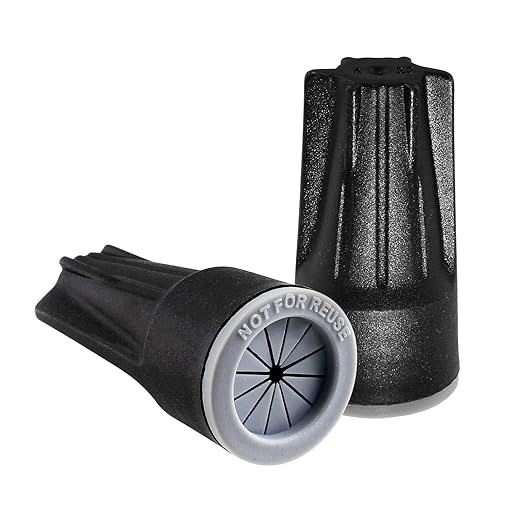 Litoexpe 50 Pieces Waterproof Wire Connectors, Medium Waterproof Wire Nuts Black Direct Burial Wire Nuts for Outdoor Landscape Lighting, Irrigation Valves, 1-3/8 x 11/16 Inch