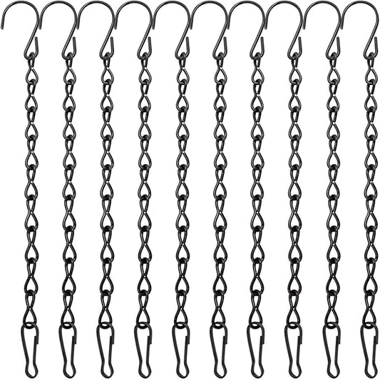 10 Pack 9.5 Inch Black Hanging Chains, Garden Plant Hangers for Hanging Bird Feeders, Billboards, Chalkboards, Basket, Planters, Lanterns, Wind Chimes and Decorative Ornaments Etc