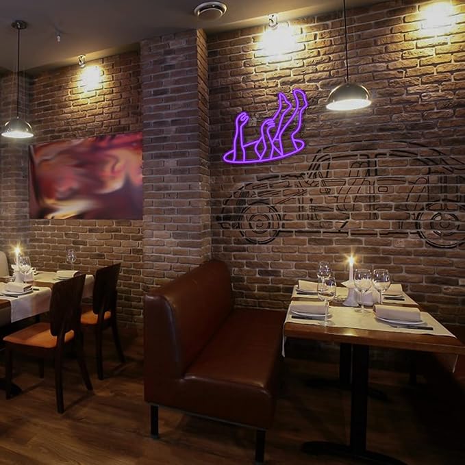 WLHOPE Falling Man Neon Sign Falling into Hole Neon Light Purple LED Neon Signs for Wall Decor USB Drop Into Neon Light Signs for Bedroom Home Bar Man Cave Game Room Party,Gift for Boys