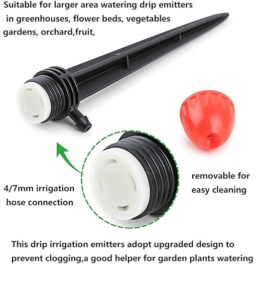 Drip Irrigation Emitters for Irrigation System: 30 Pcs 1/4 inch 360 Degree Drip Irrigation Parts for Gardeners - Landscape Designers Greenhouse Nurseries