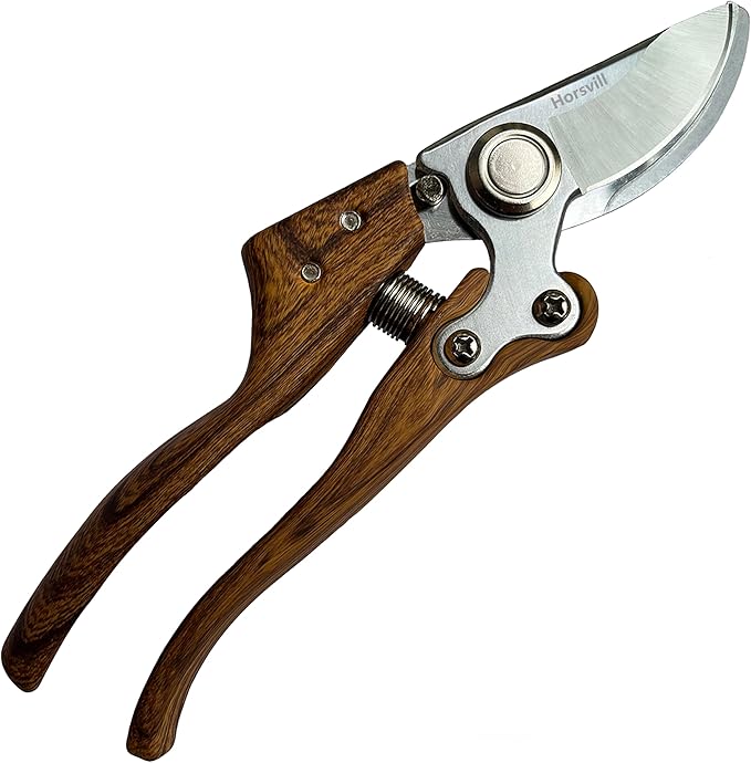 Branch Trimmer, Japanese Bonsai Trimming Scissors, Garden Clippers Handheld, Ergonomic Gardening Tools, Floral Shears Gardening Set, Garden Pruners Farming Tools (Wood Silver)