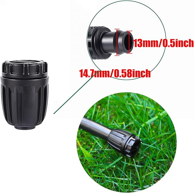 1/2 inch Irrigation Fittings End Plugs For (1/2" ID x0.6-0.63" OD) 16mm Drip Tubing Connectors-10 Pcs/pack