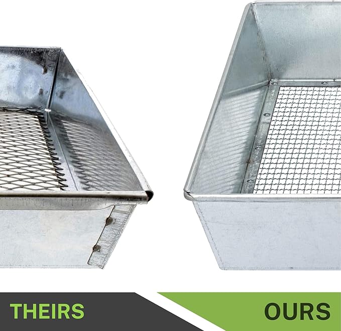 Large Soil Sifter, 17.5 x 11.5 Inch Size with 1/4 Inch Mesh, Includes Work Gloves