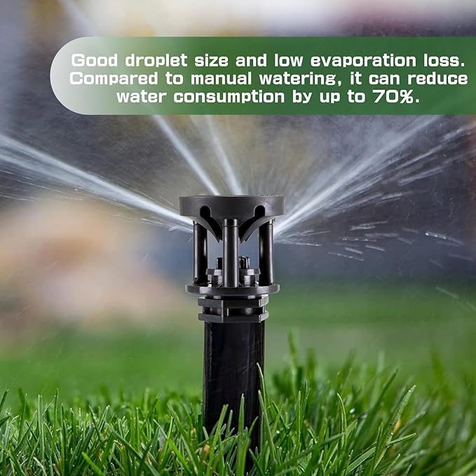 4 Pack Wobbler Irrigation Sprinkler, 1/2 inch Water Saving Wobbler Sprinkler Head, 46 to 79 ft Spray Distance Garden Wobblers for Irrigation Medium Lawn, Yard and Areas