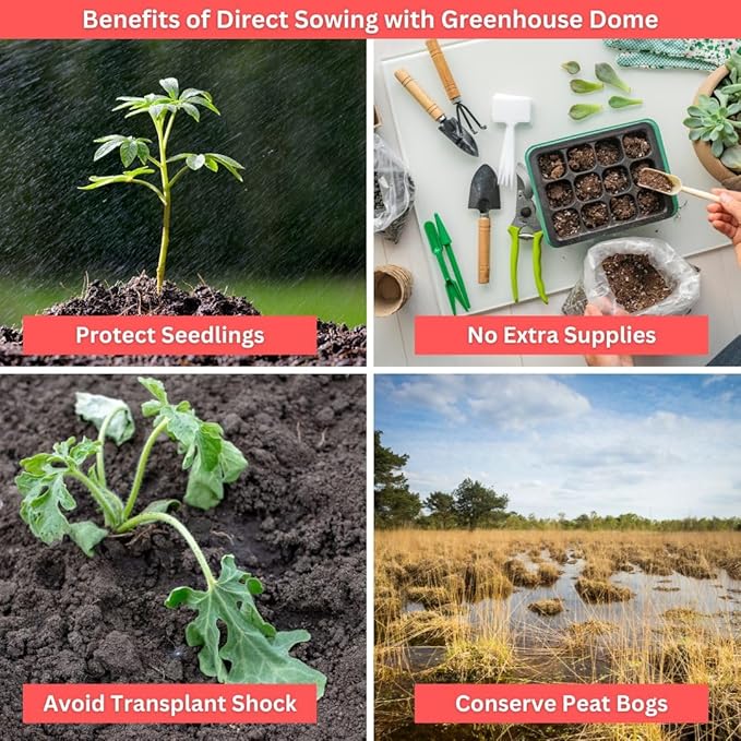 Kids Outdoor Watermelon Garden Kit - Complete Kit for Growing Your Own Watermelons from Seeds with Grow Rings and Greenhouse Germination Domes, Non-GMO Seeds, BPA-Free