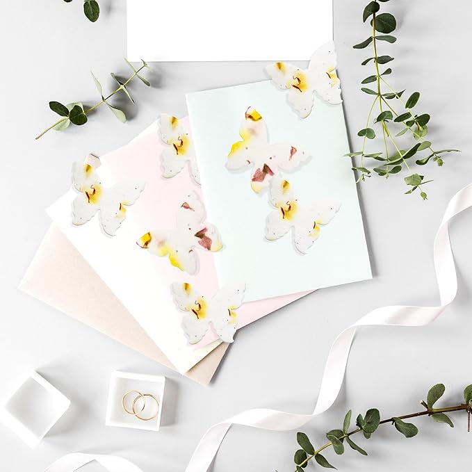 50 pcs Large Yellow Butterflies – Plantable Seed Paper for Weddings, Gifts, and Life Events (#07s)