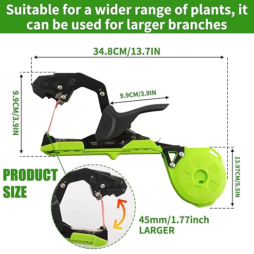 Plant Tying Machine,Handy Plant Binding Tape Tool, Quick Tying Grape Vines, Binding Tomato Vines, Lightweight Plant Tying Tools，More Durable Come with 10000pcs Staples 10 Rolls Tape