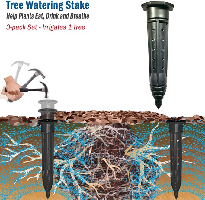 Tree Watering Stake Large for Trees, Bushes, shrubs, Irrigation Stake 8 inches (3)