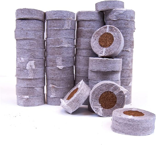 Viagrow Coco Coir Seed Starter Plugs, Sustainable Soil Pods, Expandable Coco Discs 50mm, 50-Pack