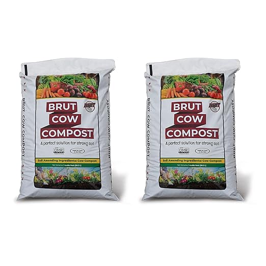 Brut Organic Cow Compost - 10 Quart - Nutrient-Rich Fertilizer for Thriving Gardens - Safe, Pure, and Effective, (2 Pack)