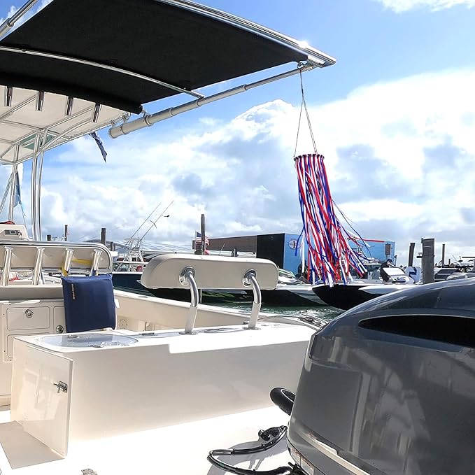 Satin Ribbon Windsock Streamer, Outdoor Decorations for Your Patio, Garden, Yard, Dock and Camper, 41-Inch, WS41-LBH