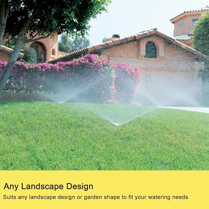 FANHAO Metal Lawn Sprinkler for Yard, 2 Pack Automatic Garden Water Sprinkler on Spike Base, Adjustable Brass Sprinkler Nozzle 360 Degree Large Area Coverage for Lawn Grass Patio Garden Irrigation