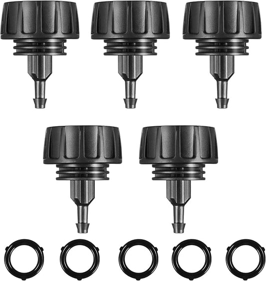 5 Pack Drip Irrigation Tubing Faucet Adapter Garden Faucet Hose Adapter Drip Irrigation Hose Connectors Faucet Connector with Washers for Garden Irrigation System(Single, Convert 3/4 to 1/4)