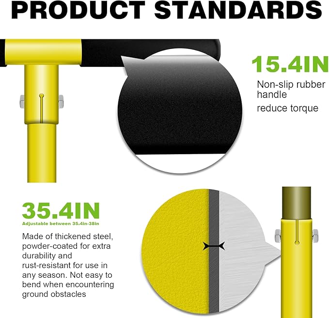 Manual Twist Tiller, Height Adjustable Hand Tiller, Heavy Duty Garden Claw Cultivator with Long Handle - Soil Ripper,Lawn Aerator,Soli Lossener,Areator Loosen,Rototiller,Weeder for Flower Box…