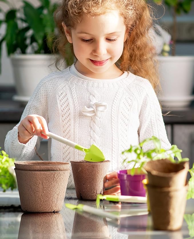 Homenote Peat Pots, 120 Pcs 4 Inch Seed Starting Pots with Drainage Holes Round Nursery Plants Pots with Bonus 20 Plant Labels