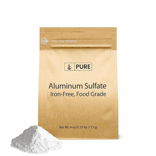 Pure Original Ingredients Aluminum Sulfate (4 oz) Food Grade, Iron Free, Soil Additive