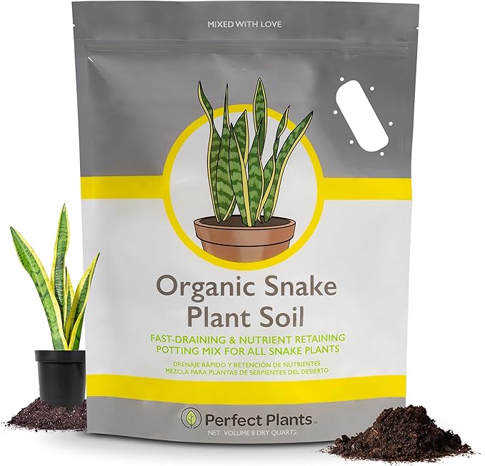 Perfect Plants Organic Snake Plant Soil in 8qt. Bag | Coco Coir Based Potting Mix Snake Plant Varieties