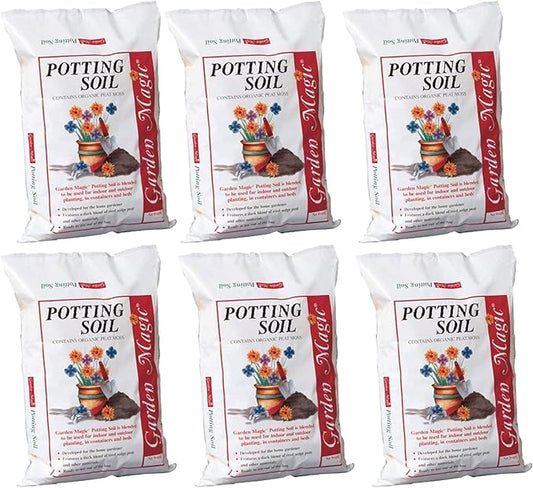 Garden Magic General Purpose Potting Soil Mix for Indoor Outdoor Planter Container Plant Flower Gardening, 20 Pound Bag (6 Pack)