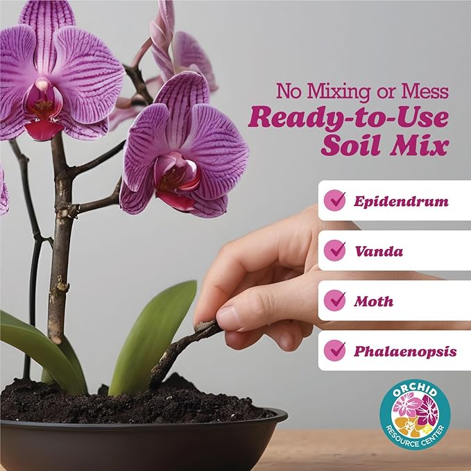 Orchid Soil Mix - Premium Potting Blend - Fast Draining, Non-Toxic, Nutrient-Rich, Sustainable - Ideal for Repotting Indoor Orchids - USA-Made - 1 Bag