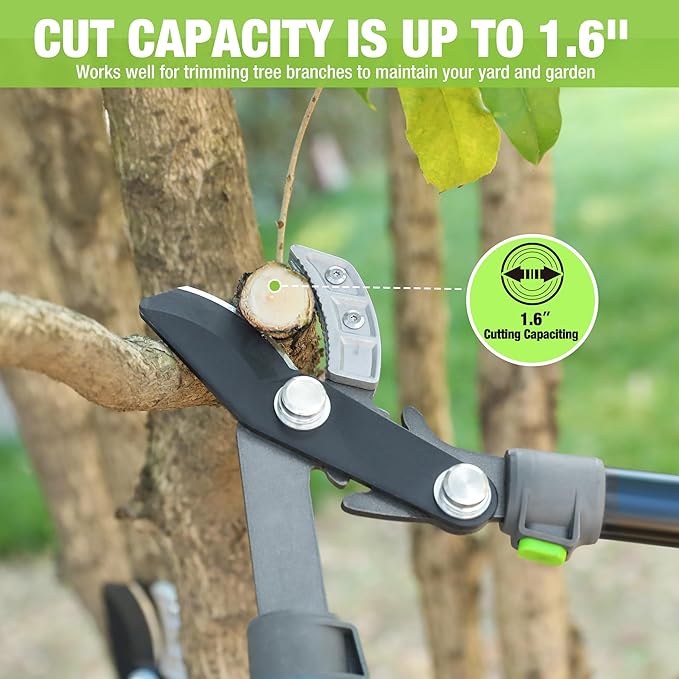 WORKPRO 28" Anvil Lopper with Geared Mechanism, Tree Trimmer with 1.6" Cutting Capacity, Steel Blade Heavy Duty Tree Branch Cutter with Ergonomically Designed Non-Slip Handles