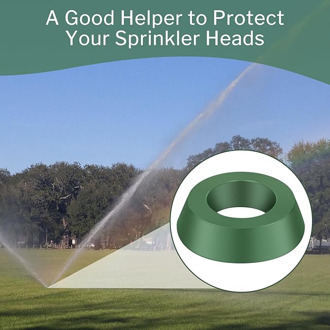 Yaomiao 6.3 Inch Sprinkler Head Protector Plastic Sprinkler Spray Guard Doughnut Green Nylon Sprinkler Guards, Reduce Sprinkler System Damage from Cars and Lawn Mowers, for Use on Rotary Type (4 Pcs)