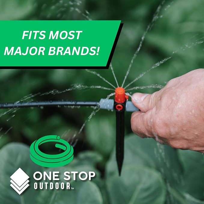 50' ft USA Made Premium 1/4-Inch Drip Irrigation Poly Supply Tubing, for Irrigation Drippers, Drip Emitters, and Drip Systems - Polyethylene (Works with Raindrip, Rainbird & More) (Brown 50')