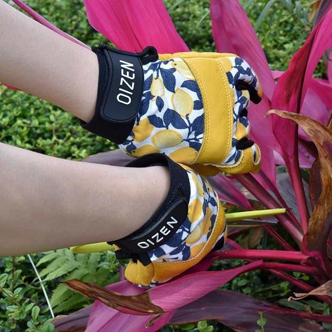 2 Pair Cowhide Leather Thorn Proof & Puncture Resistant Gardening Gloves for Women and Men, Touchscreen Compatible Working Gloves for Weeding, Digging, Planting, Gardening Gifts for Women (Small)