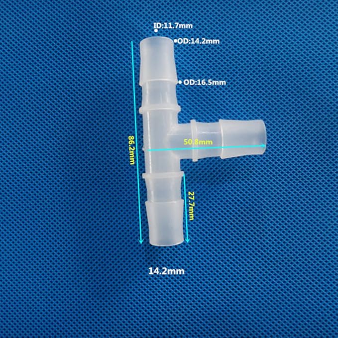 Unifizz T - Piece Hose Equal Paths Tube Accessories,14.2mm Equal Paths Plastic Hose Tube Connector For Cooling Watering Irrigation, Transparent, 10Pcs