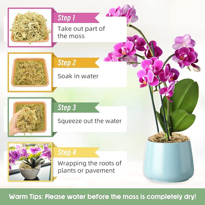 Legigo 4.4LBS Premium Sphagnum Moss for Plants- 80QT Natural Succulent Carnivorous Plant Moss Dried, Long Fiber Orchid Moss for Orchid Repotting Succulent Sarracenia Potted Plants Gardening & Reptiles