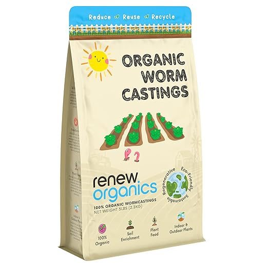 100% Organic Worm Castings (3lbs) – Premium Worm Castings for Plants – Worm Castings Organic Fertilizer & Soil Enhancer – Improves Plant Health & Growth, Odorless & Non-Burning – Earthworm Castings