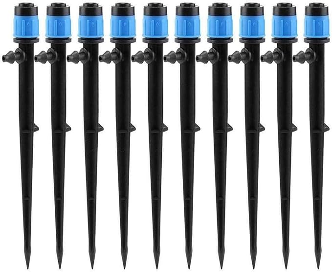Lxcom Lighting Irrigation Drippers Drip Emitters Micro Spray Adjustable 360 Degree Full Circle Pattern Water Flow Irrigation Drippers Micro Bubbler Sprinkler Drip System Parts Drip Irrigation, 50 Pack