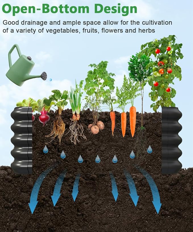 4.3x3.0x1.0ft Raised Garden Bed Kit, Rustproof PP Material Garden Box, Flower Bed with Tool-Free Assembly Design, Rectangular Planter Boxes for Outdoor Vegetables Flower Fruit Herb, Black