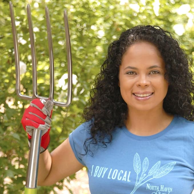 Radius Garden 203 PRO Garden Stainless Steel Digging Fork, One Size, Original Green