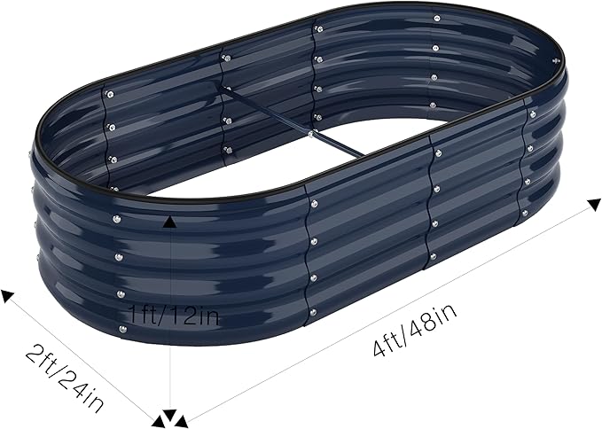 Raised Garden Beds Outdoor Galvanized Planter Raised Garden Bed 4x2x1ft Flower Garden Bed
