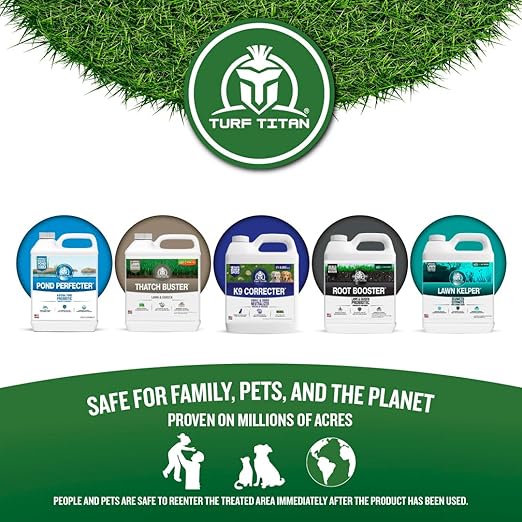 Turf Titan Lawn Kelper - Seaweed Fertilizer for Plants and Lawns - Liquid Lawn Fertilizer Feeds and Protects - Liquid Seaweed Fertilizer for Nutrient Absorption - 1 Gallon