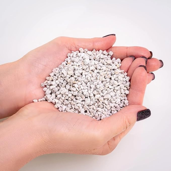 Organic Perlite — Medium/Fine Grade (5qt) Horticultural Soil Amendment for Indoor & Outdoor Container Plants for Drainage Management and Enhanced Growth