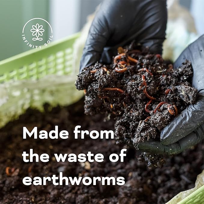 Earthworm Castings - Sustainable & Natural Soil Amendment - 0.6-0.7-0.2 NPK - Enhance Soil with Living Microbes and Micronutrients pH - 2 LB